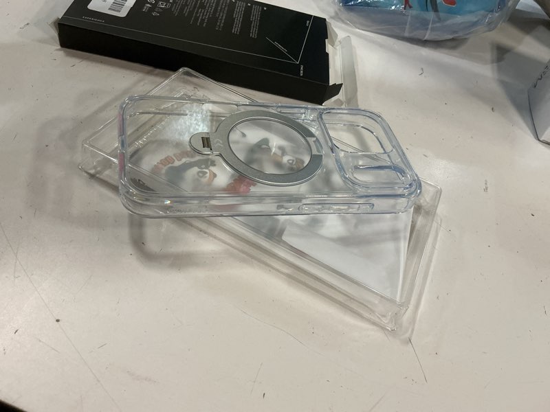 Condition photo showing New/Like New for casekoo clear for iphone 17 pro case with 360 spin magnetic stand[fit for magsafe][17ft military protection][long-lasting clarity] slim frame titanium alloy sturdy stand 6.3'', clear for iphone 17 pro 6.3'' clear