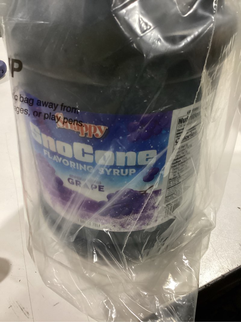 Condition photo showing As Is for Grape Snappy Snow Cone Syrup (1 Gallon)