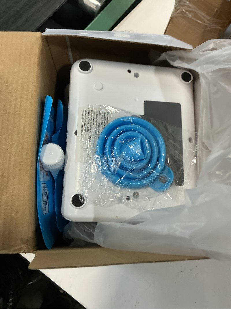 Condition photo showing As Is for belemar upgraded bubble machine with remote control, automatic rotation & rgb lights, 1800mah rechargeable battery, type-c charge, bubble maker for kids, weddings, birthday parties, outdoor activities black