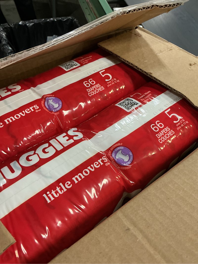 Condition photo showing New/Like New for huggies little movers diapers - size 5 - 132ct