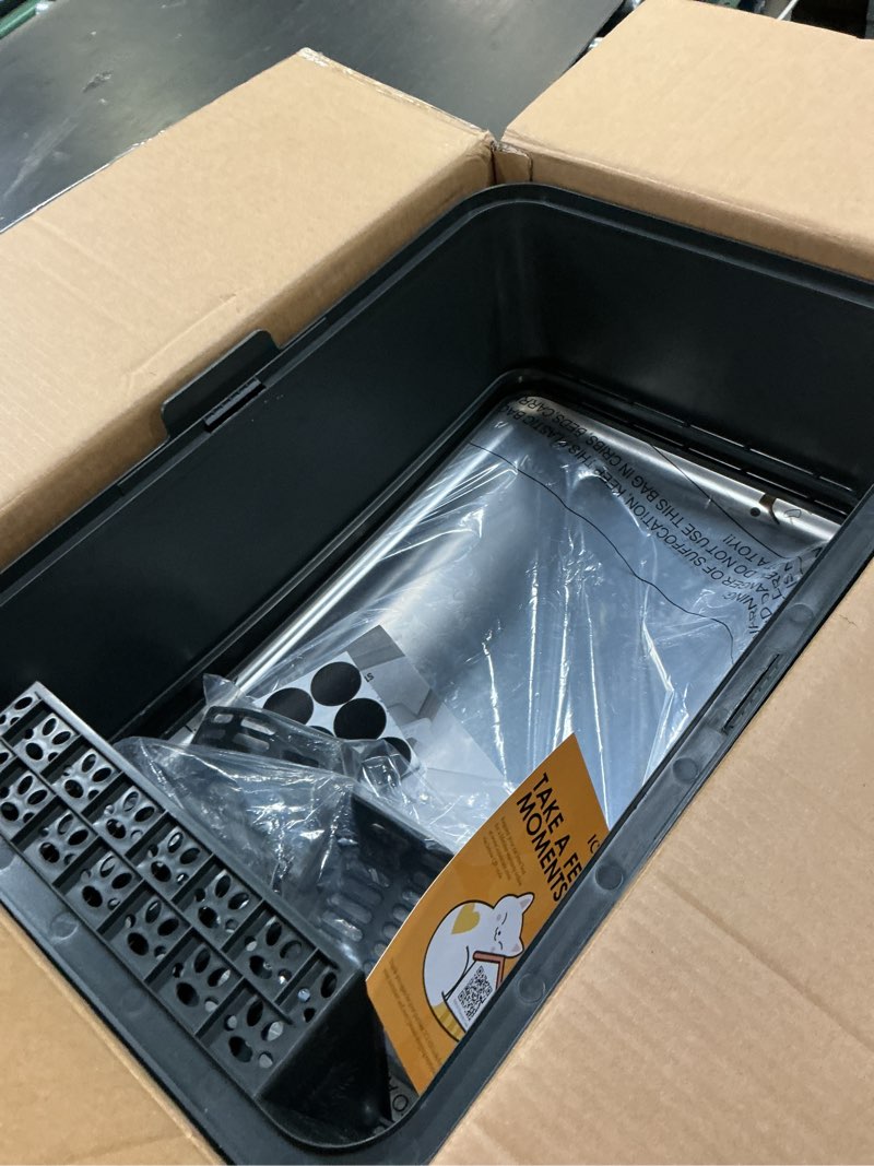 Condition photo showing Good Condition for 2PACK Stainless Steel Cat Litter Box with High Sides Lid, Extra Large XL Litter Box for Big Cats, Metal Kitty Litter Boxes with Anti-Leakage Enclosure,Non-Stick,Odorless,Scoop Included 2PK-Dark Grey