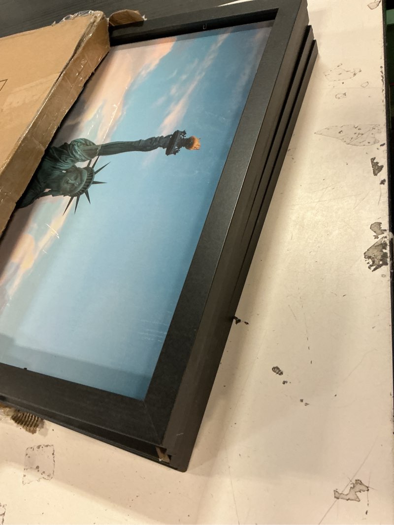 Condition photo showing As Is for SESEAT 18x24 Frame, Wall Gallery Poster Picture Frame, Black, Pack of 4 Black 18x24