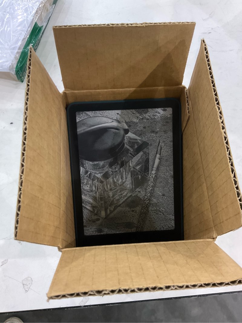 Condition photo showing As Is for All-new Amazon Kindle Paperwhite Signature Edition (32 GB) – Our fastest Kindle with auto-adjusting front light, wireless charging, and weeks of battery life – Metallic Jade Metallic Jade Without Kindle Unlimited