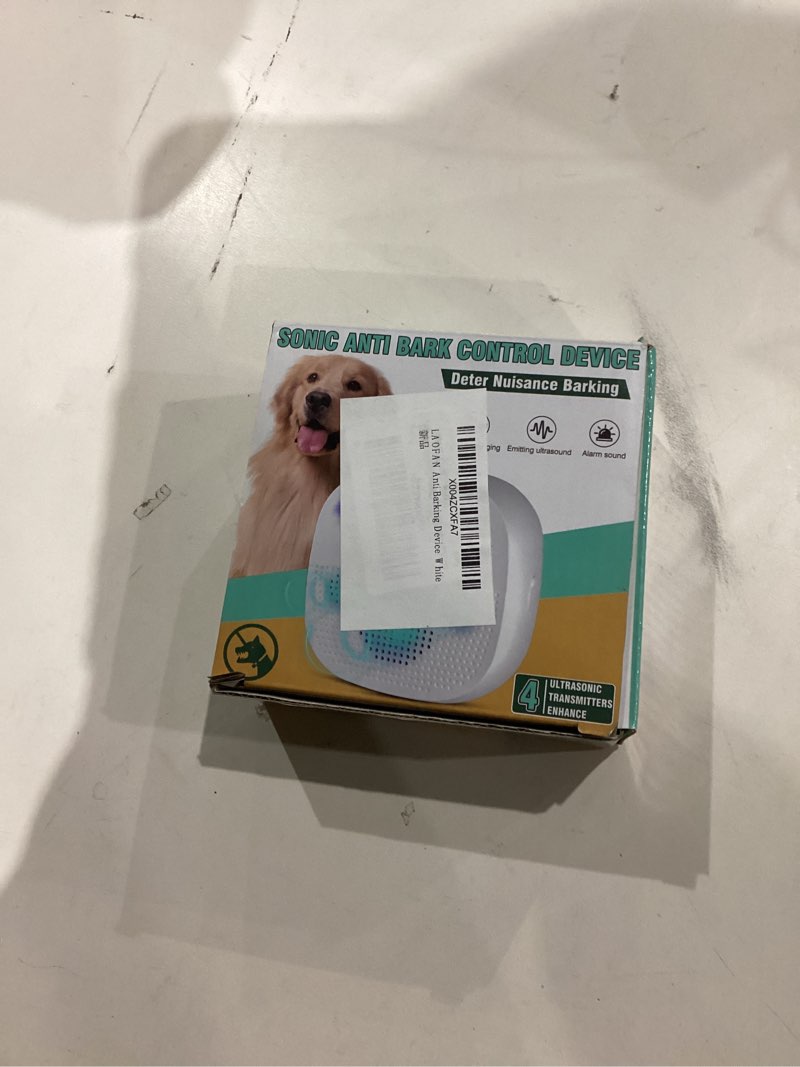 Condition photo showing New/Like New for Dog Barking Control Devices, Bark Box with Remote Control, Rechargeable, Waterproof, Adjustable Modes & Frequencies, Anti Barking Device for Dogs Indoor Outdoor (White)