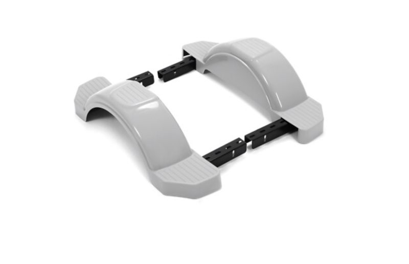 Single Axle Trailer Fenders w/ Steps For 12\" Wheels, set of 2