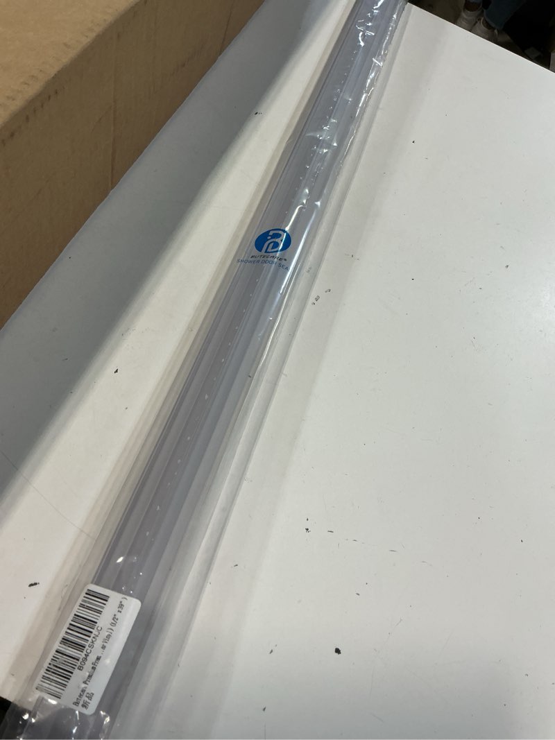 Condition photo showing Good Condition for premium frameless shower door bottom seal strip for glass doors - shower door seal sweep (1/2” x 39”, clear vinyl) 1/2”x 39”