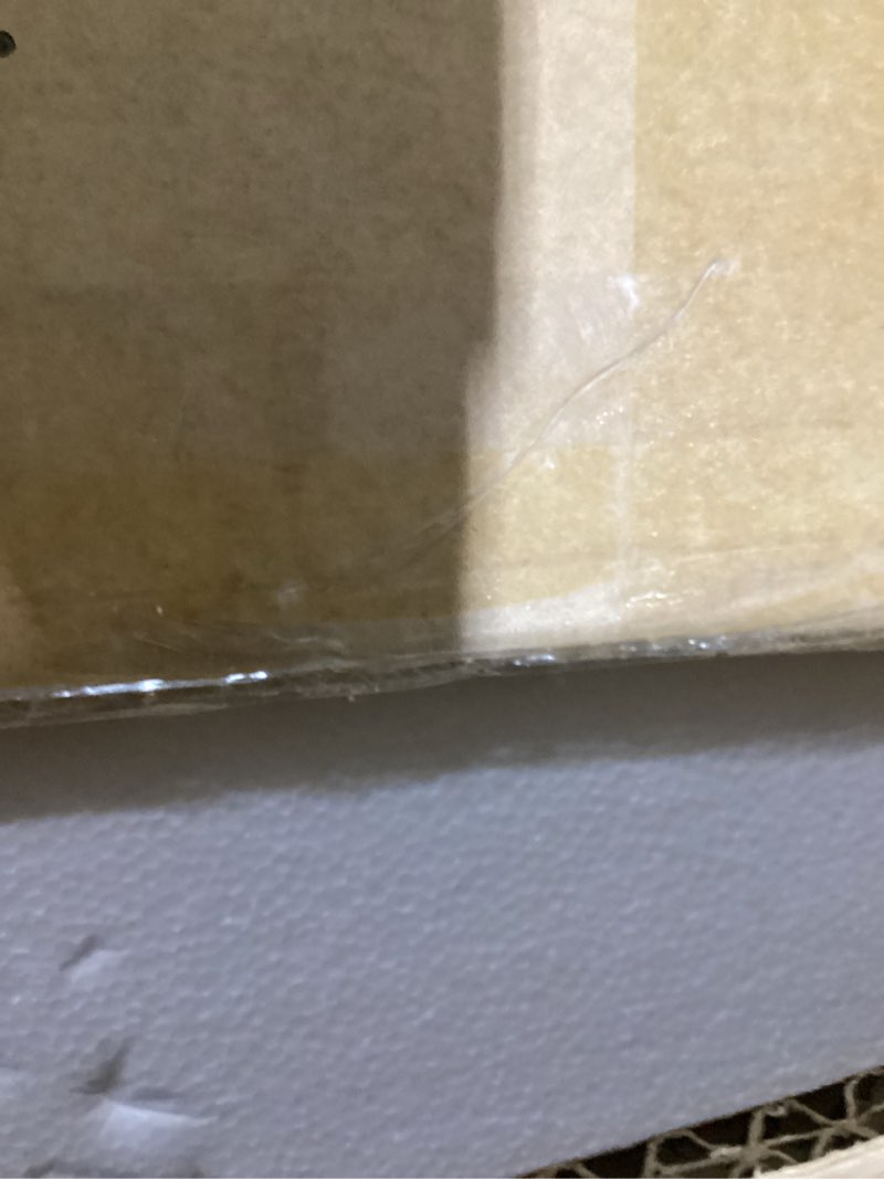 Condition photo showing As Is for Keonjinn Brushed Nickel Bathroom Mirror 40 x 30 in Rectangle Frame Mirror for Over Sink, Rectangular Metal Framed Vanity Mirror Square Corner Aluminum Alloy Modern Silver Mirror(Horizontal/Vertical) Brushed Nickel 30"L x 40"W