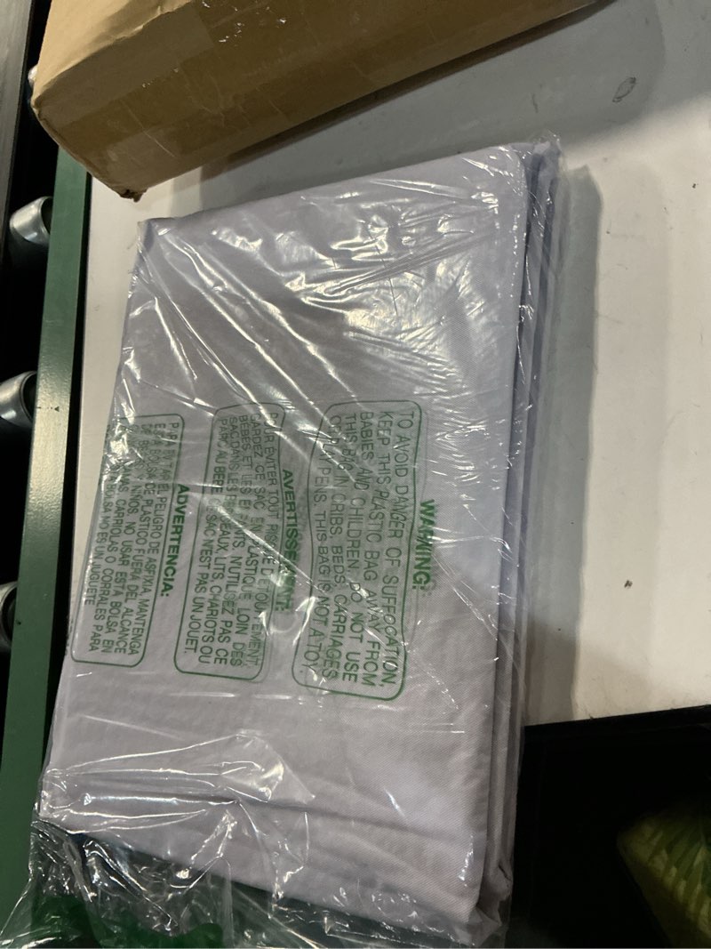 Condition photo showing Good Condition for smiry rectangle table cloth 60x120 inch, waterproof wipeable vinyl tablecloths protector, oil spill proof plastic table cover for dining, picnic, camping, outdoor, white 120" x 60" (rectangular) white