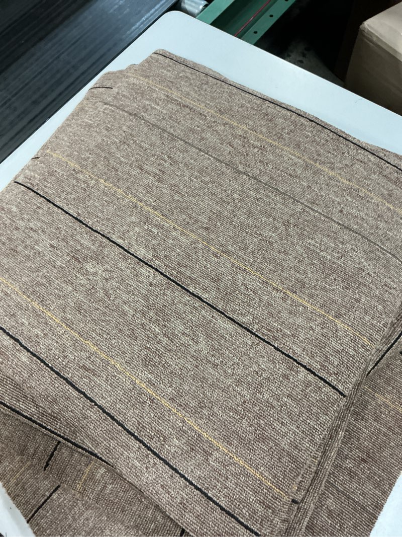 Condition photo showing As Is for carpet tiles 20x20 inch - non-slip soft square flooring with flexlok tabs for easy diy installation - durable office, garage, gym & basement floor cover 10pc