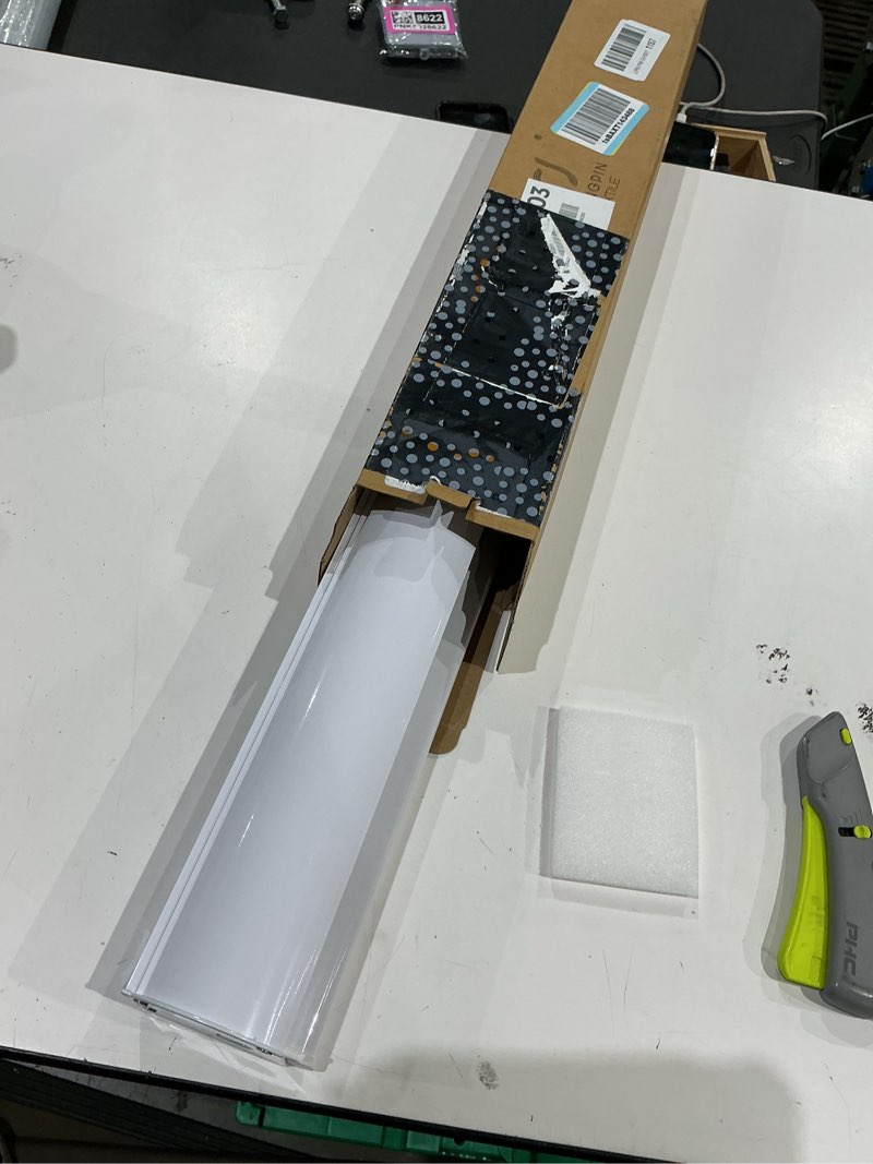Condition photo showing As Is for cordless zebra blinds for indoor windows free-stop zebra shades dual layer light filtering sheer shades roller window blinds for home (23" w x 72" h, grey) 23"w x 72"h cordless grey