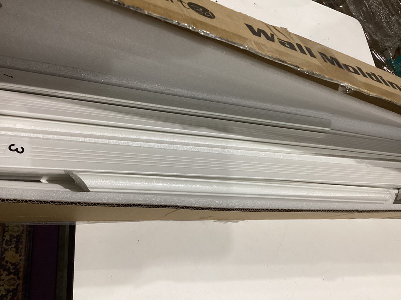 Condition photo showing Good Condition for art3d pre-cut wall molding set of 6 pcs, ready-to-assemble wainscoting panels for interior wall décor living room bedroom accent wall - installed with glue, 3 top 3 bottom