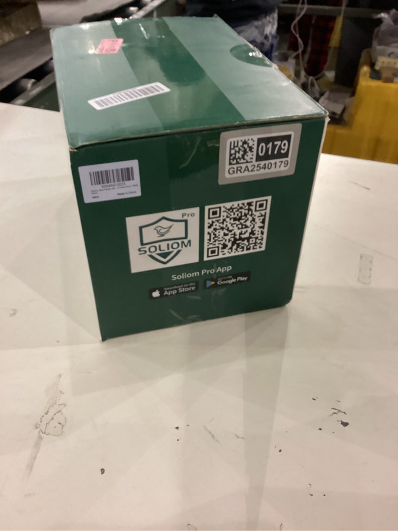 Condition photo showing New/Like New for Soliom- Bird Feeder with Camera, 5W Solar Powered, AI Identify Species, Smart Wild Bird Watching, 2K Live View, Instant Arrival Alerts,Large 2.7L Seed Capacity, Metal Squirrel Chew-Proof - BF08 Green