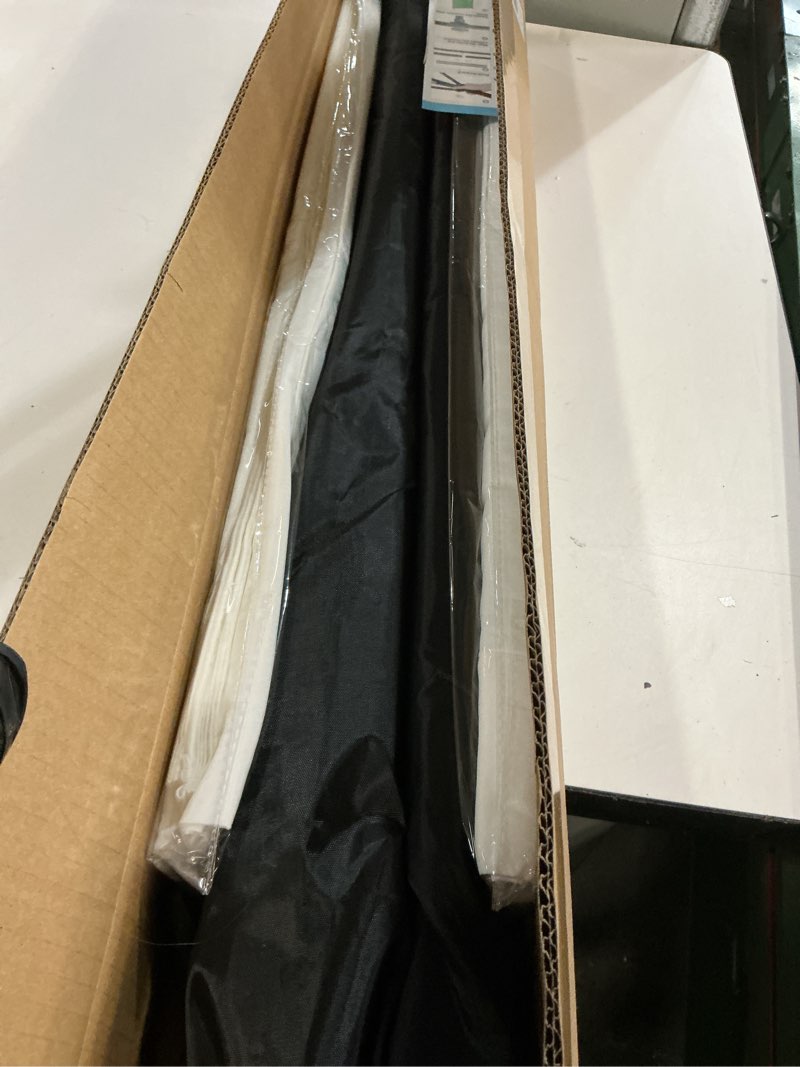 Condition photo showing Good Condition for White Backdrop with Stand, 6x9 ft White Photo Backdrop Curtain with 6.3x6.5 ft Background Stand, Portable Back Drop Support Kit with Carrying Bag, 5 Strong Spring Clamps
