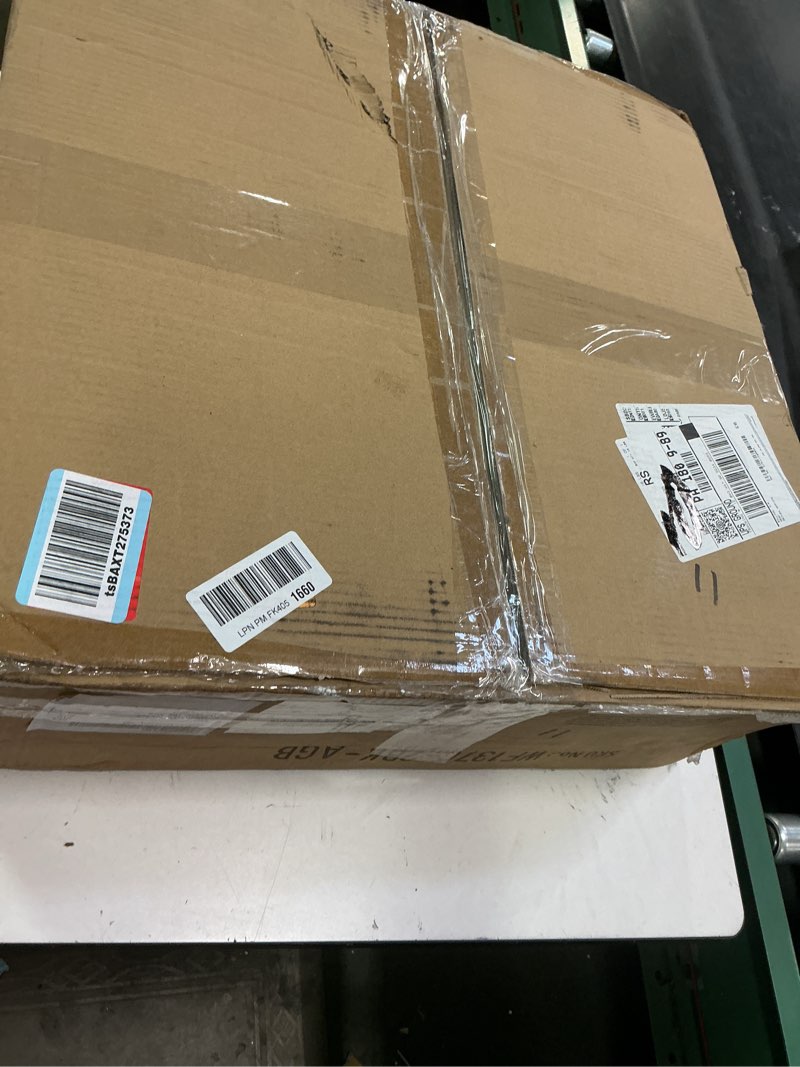 Condition photo showing Good Condition for LED Modern Chandelier Gold, Dimmable 3000K-6500K 2 Rings Chandelier with Ceiling Mount, Adjustable Height Brushed Acrylic Ceiling Light Fixture for Dining Room Living Room Kitchen Black