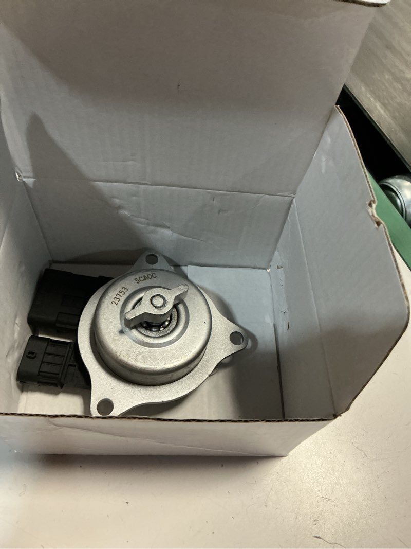 Condition photo showing As Is for variable valve timing actuator vvt adjustment solenoid for 2017-2020 nissan pathfinder 3.5l engines 23753-6ka0b 23753-6ka0c