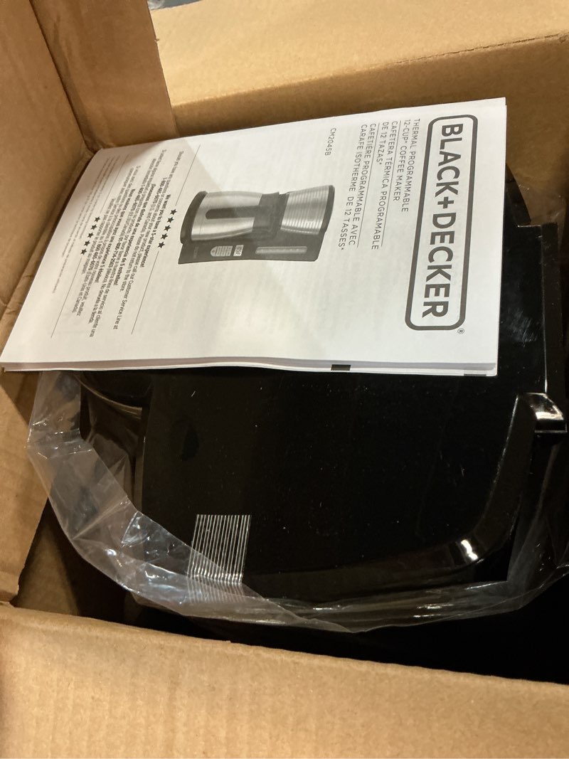 Condition photo showing Good Condition for black+decker 12-cup thermal programmable coffee maker  brew strength selector  auto-clean  black and silver