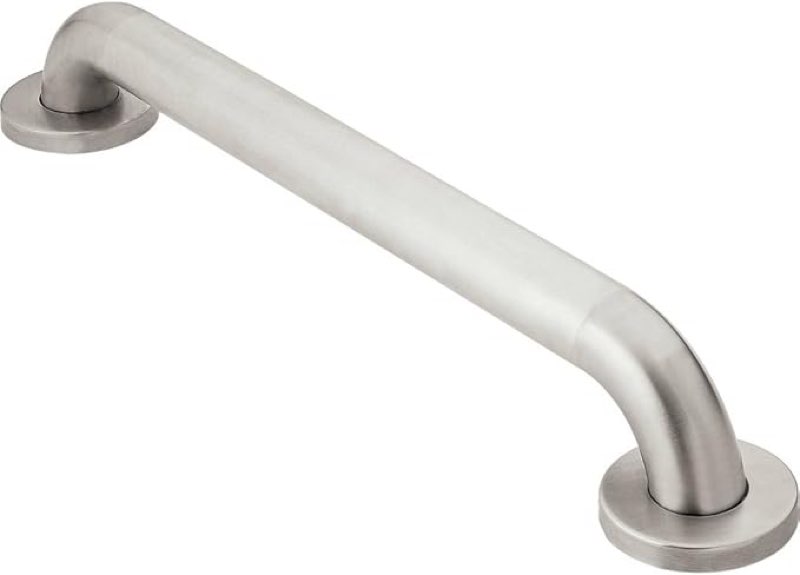 moen stainless steel bathroom safety 32-inch grab bar with concealed screws and slip resistant peened texture, r8732p 32 inch stainless