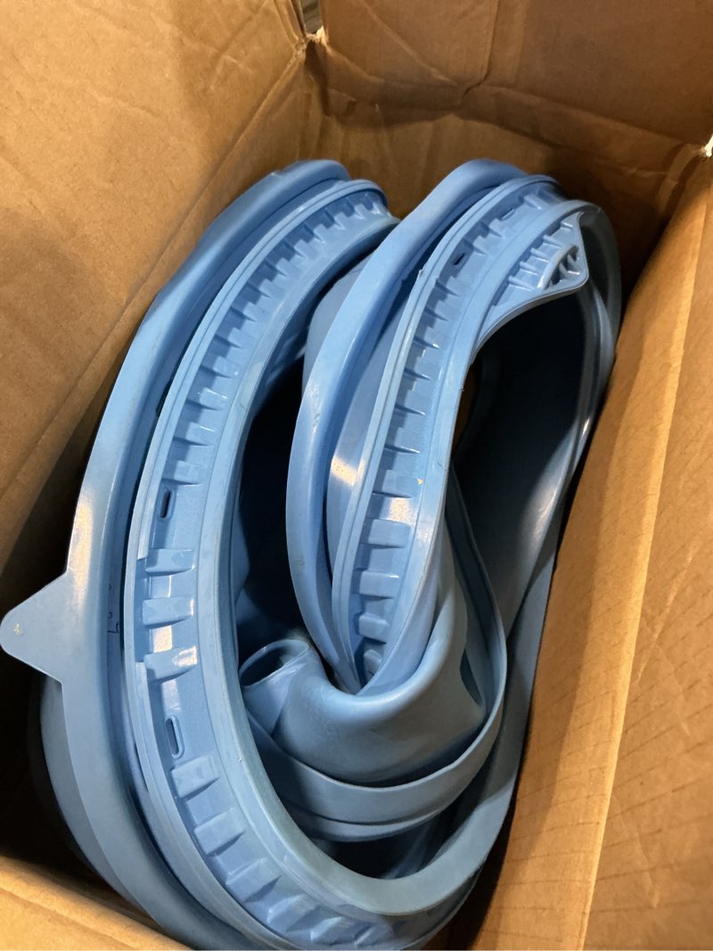 Condition photo showing As Is for upgraded wh05x29521 blue washer door gasket seal for ge front load washing machine, odor resistant and watertight rubber fit gfw550ssn0ww gfw510scn0ww gfw550spn0dg gfw550spr0rs gfw550ssn1ww | premium blue gasket creates a watertight seal to prevent leaks on ge front load washers