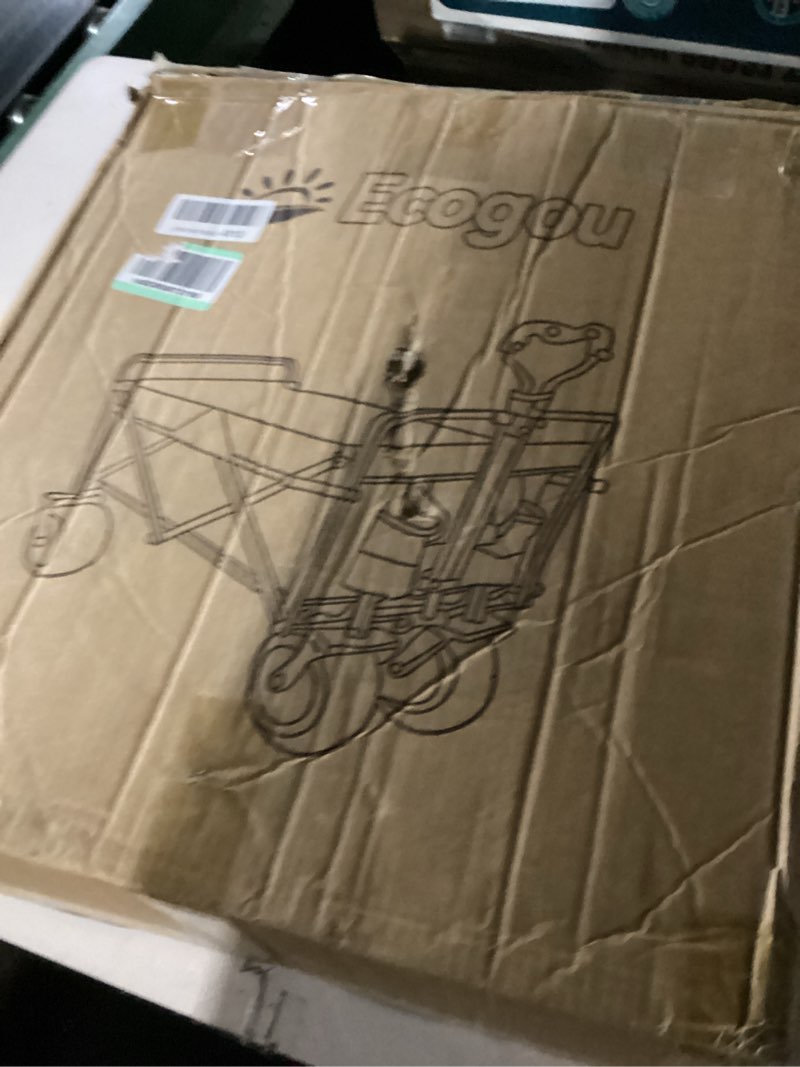 Condition photo showing New/Like New for wagons carts foldable, collapsible wagon with all-terrain wheels 420lbs weight capacity heavy duty utility wagon with drink holders for beach, garden, camping, shopping groceries, sports 200l