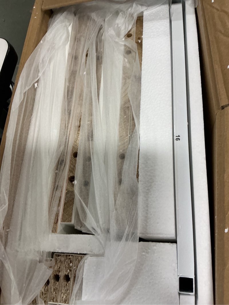 Condition photo showing Good Condition for Clikuutory Modern Lighting 63 inch TV Stand for 50 55 60 65 70 75 inch TVs, High Gloss Entertainment Center for PS5, TV Cabinet with Glass Shelves for Living Room, Bedroom, Bright White