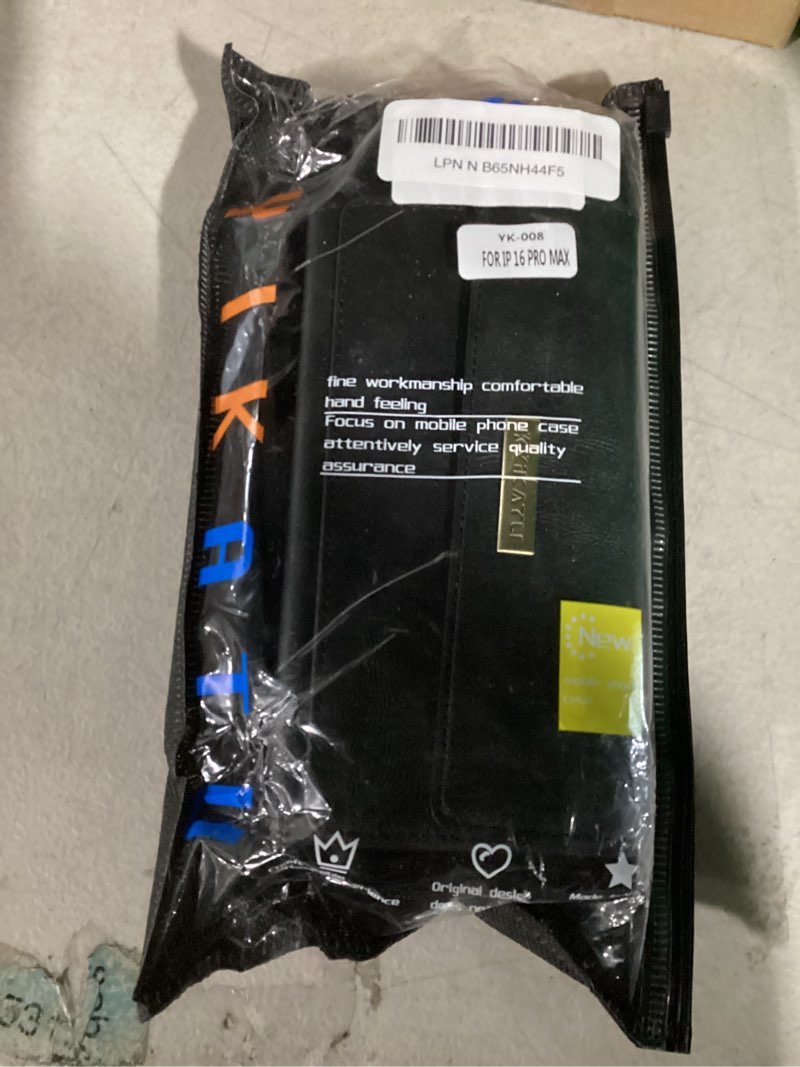 Condition photo showing Good Condition for Caseurban Wallet Case Compatible with iPhone 16 Pro Max PU Leather Shoulder Strap Detachable Case RFID Blocking Card Holder Slots Kickstand Shockproof Protective Phone Cover for Women Men Black iPhone 16 Pro Max Black