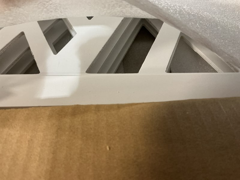 Condition photo showing Good Condition for cut-out design 23" dog gate retractable stair gate foldable puppy gate indoor - freestanding lightweight pet barrier for doorways, stairs, hallways (extends to 41", white) h:23" / w:4"-41"