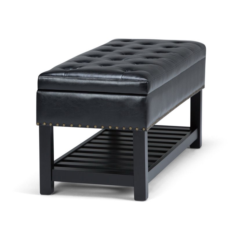 Lomond 44"W Tufted Ottoman Bench with Solid Wood Frame