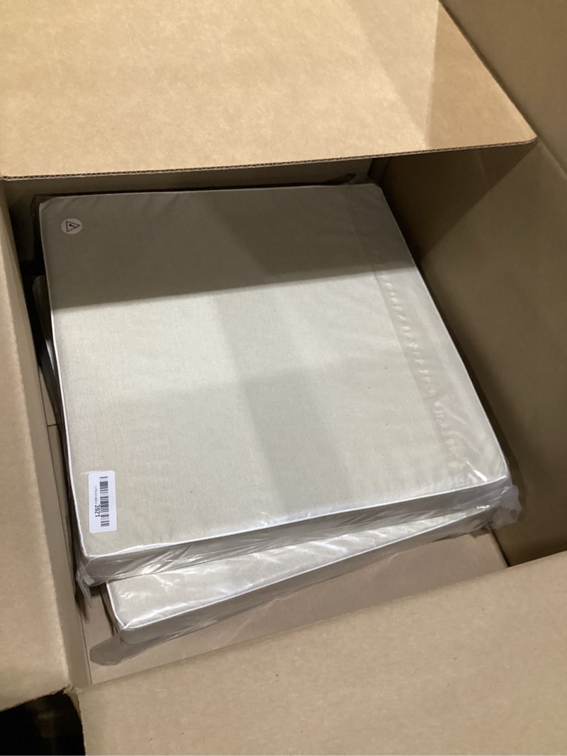 Condition photo showing New/Like New for miulee 19 x 19 x 3 inch outdoor chair cushions,waterproof seat cushions for patio furniture garden with ties patio chair cushions set of 2,beige