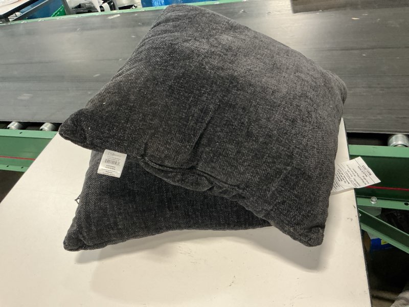 Condition photo showing Good Condition for mainstays 18" x 18" solid chenille black polyester decorative pillow set (2 count)