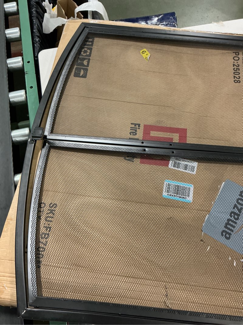 Condition photo showing As Is for Fire Beauty 2-Pannel Fireplace Screen with Doors, Handcrafted Solid Mesh,Stable Adjustable Fit Fire Spark Guard 35" D x 28" H