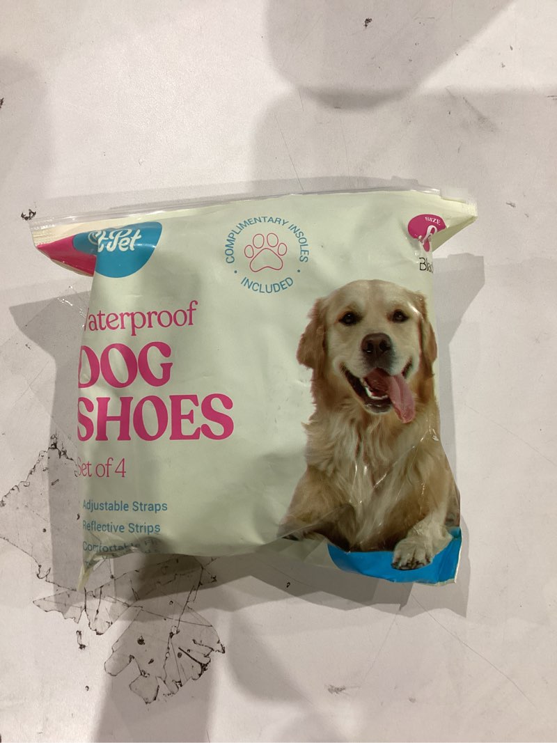 Condition photo showing Good Condition for waterproof dog shoes - stylish designed shoes for dogs - dog boots with non-slip rubber bottom protects paw from hot or cold pavement, dog booties with reflective straps for dogs safety, puppy shoes. black size 6: 2.56"width 2.8"length