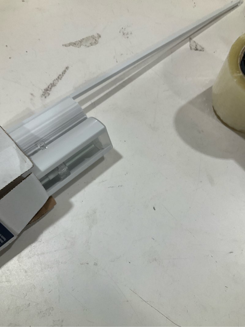 Condition photo showing As Is for project source light filtering 1-in slat width 36-in x 64-in cordless white vinyl light filtering mini-blinds