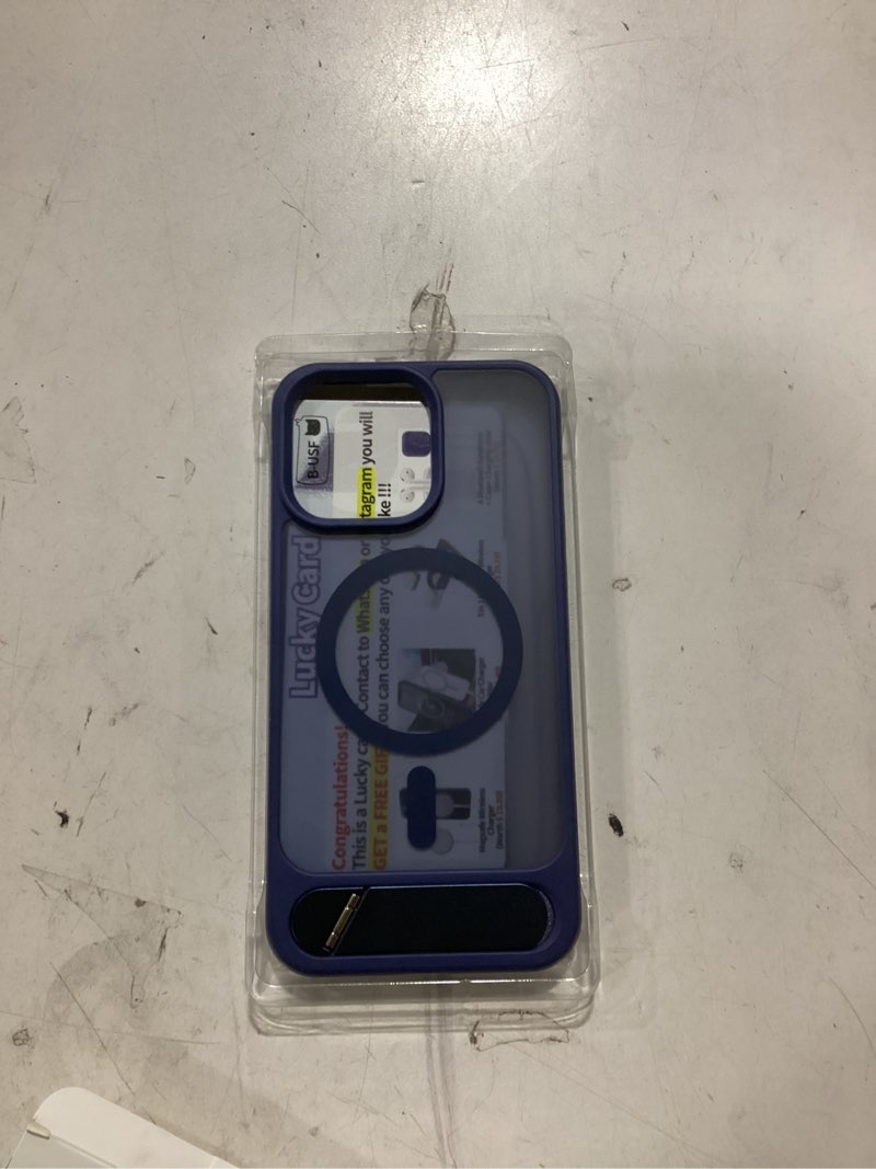 Condition photo showing Good Condition for Magnetic for iPhone 15 Pro Max Case with Invisible Stand[Compatible with MagSafe][Full Camera Lens Protector] Shockproof Not Yellowing Clear Slim Soft for Women Men