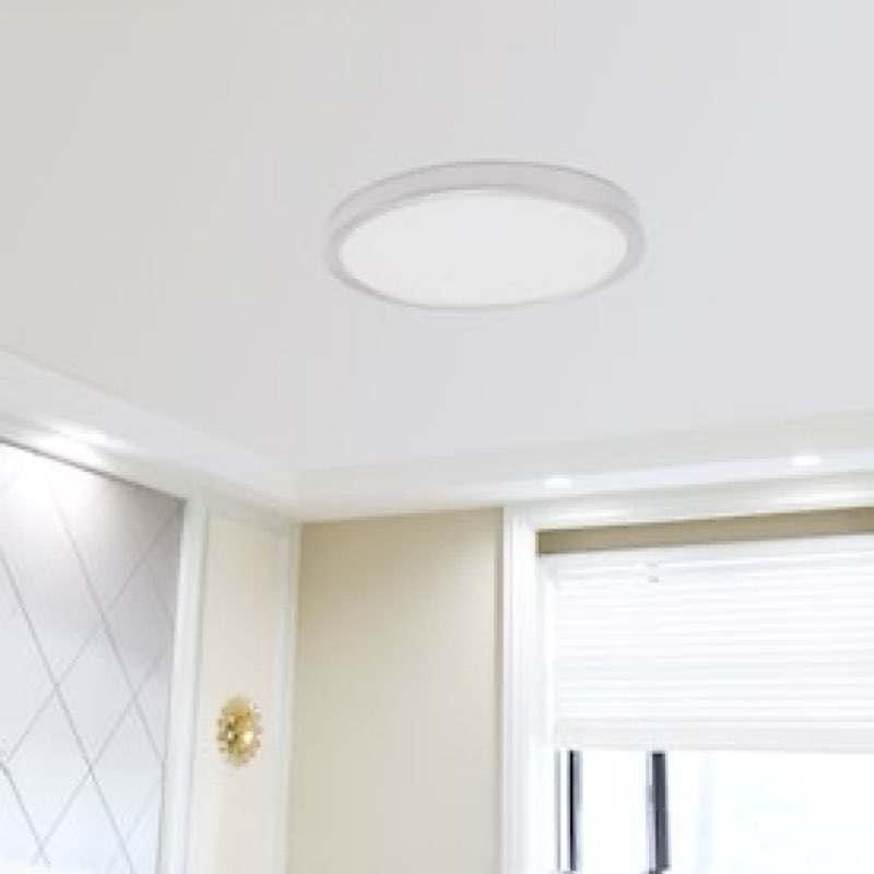 project source adjustable color temperature 13-in nickel indoor 1 -light led flush mount light with