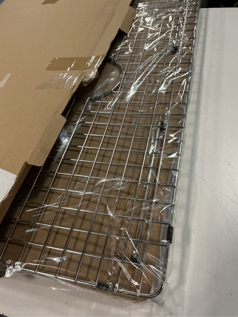 Condition photo showing Good Condition for Sink Bottom Grid 29-1/2" X 15-9/16", Centered Drain with Corner Radius 3/8", Sink Protector for Single Bowl Kitchen Sink