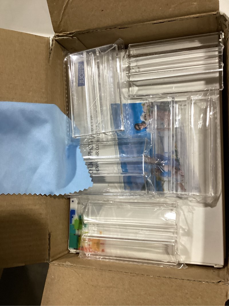 Condition photo showing Good Condition for 5 Pack Acrylic Picture Frame 5x7 Clear Double Sided Magnetic Picture Frameless Desktop Display Photo Frame with Stand Best Gift for Family, Baby, Friend 5x7"-5