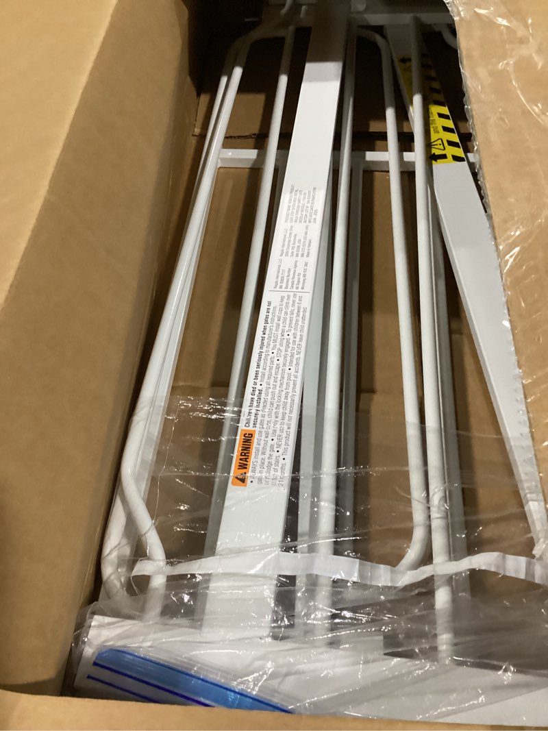 Condition photo showing Good Condition for regalo easy step 49-inch extra wide baby gate, includes 4-inch and 12-inch extension kit, 4 pack of pressure mount kit and 4 pack of wall mount kit white 29-49"w x 30"h