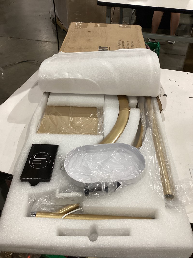Condition photo showing Good Condition for led moon light arc lamp provides professional lighting hor practitioners of nail and eyelashes, cosmetics tattoo, beauty and health care. arc lamp can reduce dark areas, improve working lighting and protect eyes. golden