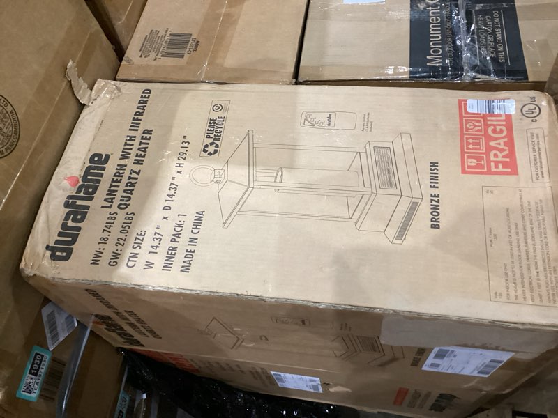 Condition photo showing New/Like New for duraflame Infrared Quartz Electric Lantern Heater - Gun Metal Gray