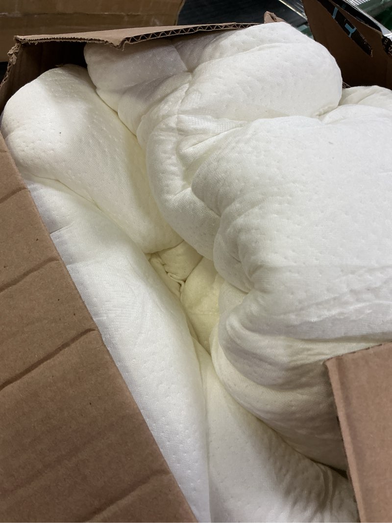 Condition photo showing As Is for ultra soft twin size mattress topper - viscose made from bamboo pillow top mattress pad for full body support - naturally cooling for hot sleepers, white white twin