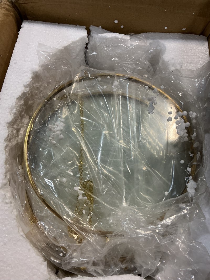 Condition photo showing New/Like New for Barydat 12 pcs pressed flower frames glass hanging picture frames wall hanging double brass circle gold floating photo display bulk dry flower  decoration with chain for gallery artwork vintage decor