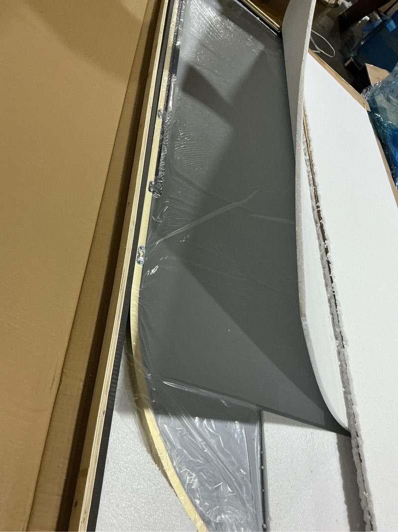 Condition photo showing As Is for antok full length mirror, 81"x41" floor mirror freestanding, full body mirror floor standing mirror with stand for bedroom, hanging mounted mirror for living room cloakroom, gold gold 81"x41"