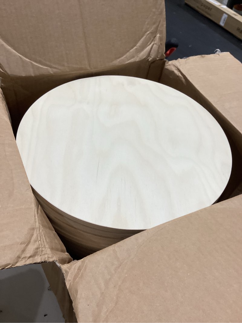 Condition photo showing Good Condition for wood circles 14 inch 1/2 inch thick, unfinished birch plaques, pack of 25 wooden circles for crafts and blank sign rounds, by woodpeckers 14 inch, 1/2 inch thick pack of 25