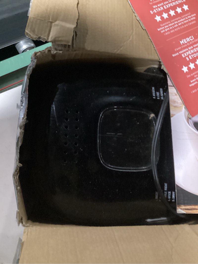 Condition photo showing As Is for (similar to) black+decker 12-cup digital coffee maker, programmable, washable basket filter, sneak-a-cup, auto brew, water window, keep hot plate, black