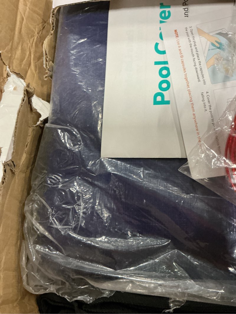 Condition photo showing Good Condition for POOLHACKER 12x24 FT Oval Pool Cover – 420D Extra Thick Winter Pool Cover for Above Ground Pools, 4 Ft Overlap with Pulley & Cable, Cold-Resistant, Tear-Resistant & Dustproof BLUE 12x24FT