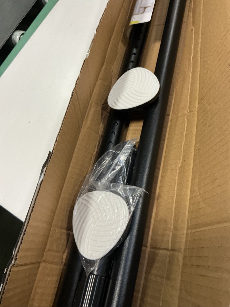 Condition photo showing Good Condition for Tension Curtain Rod 51-126 Inch, Long Curtain Rod No Drilling for Window or Bathroom, Outdoor Curtain Rods for Patio Tension Rods, Easy to Install, Never Rust, Rod Diameter 1.26 Inches - Black