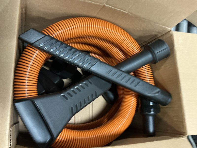 Condition photo showing As Is for ridgid vt2534 7-piece auto detailing vacuum hose accessory kit for 1 1/4 inch ridgid vacuums,black