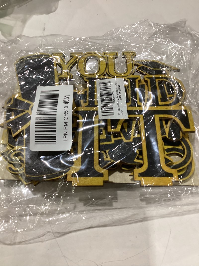 Condition photo showing As Is for 4pcs graduation decorations class of 2026 congrats grad wooden table centerpieces grad table toppers congratulate tiered tray decor you did it graduation party decorations 2026 (black and gold)