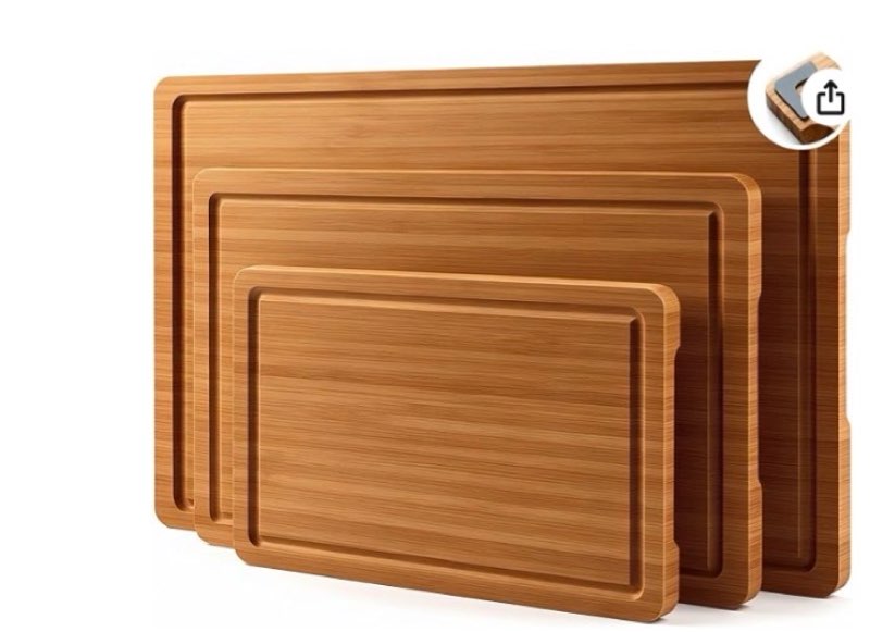 3pcs non toxic bamboo cutting board set with juice groove solid large wooden cutting boards for kitc
