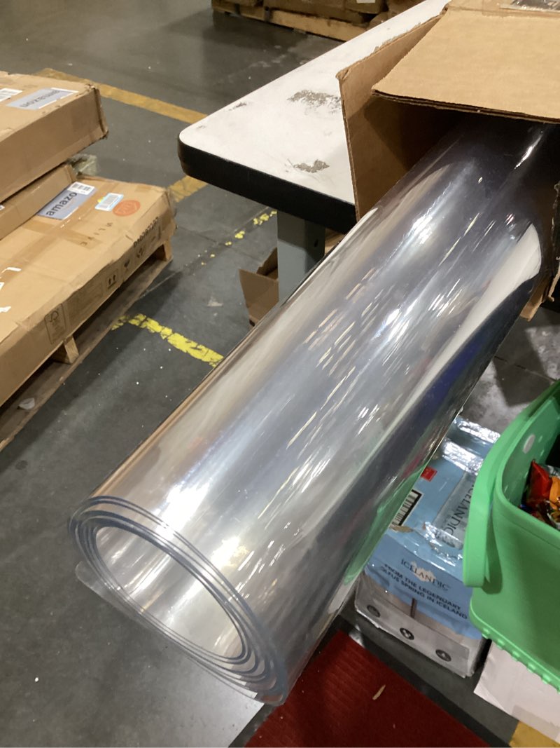 Condition photo showing Good Condition for lovepads clear table cover protector 36 x 86 inch, 1.5mm thick plastic table cover, table protector for dining room table, waterproof vinyl tablecloth table pad mat for kitchen, dresser, writing desk 36" x 86" (rectangular) clear 1.5mm